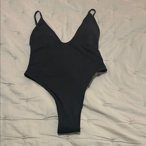 Black One-Piece high cut Swimsuit